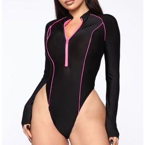Allie long sleeve bodysuit - black